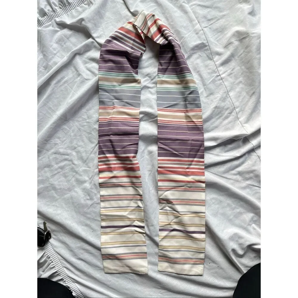 VTG 80s Coastal Resort Stripe Scarf Palm Beach Grandmillennial